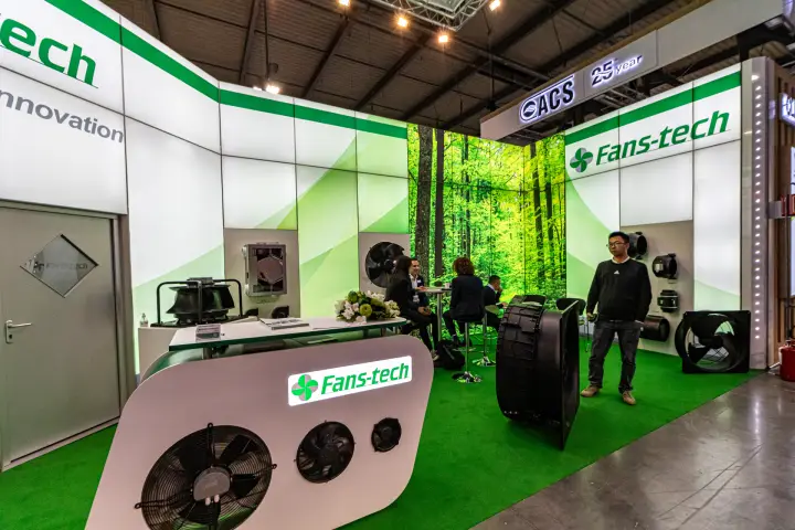 Fans-tech reception counter with three built-in axial fans at MCE 2024