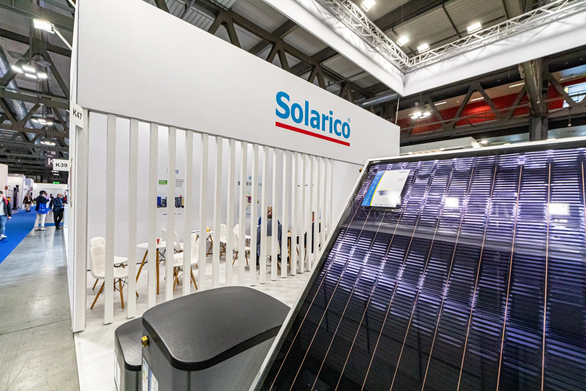 Flat-plate solar collector and compact unit at the Solarico stand at MCE 2024