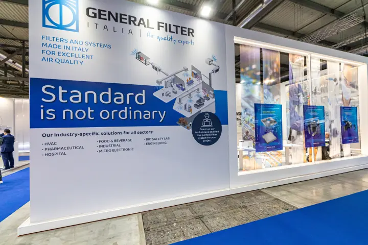 General Filter Italia wall graphic 'Standard is not ordinary' at MCE 2024