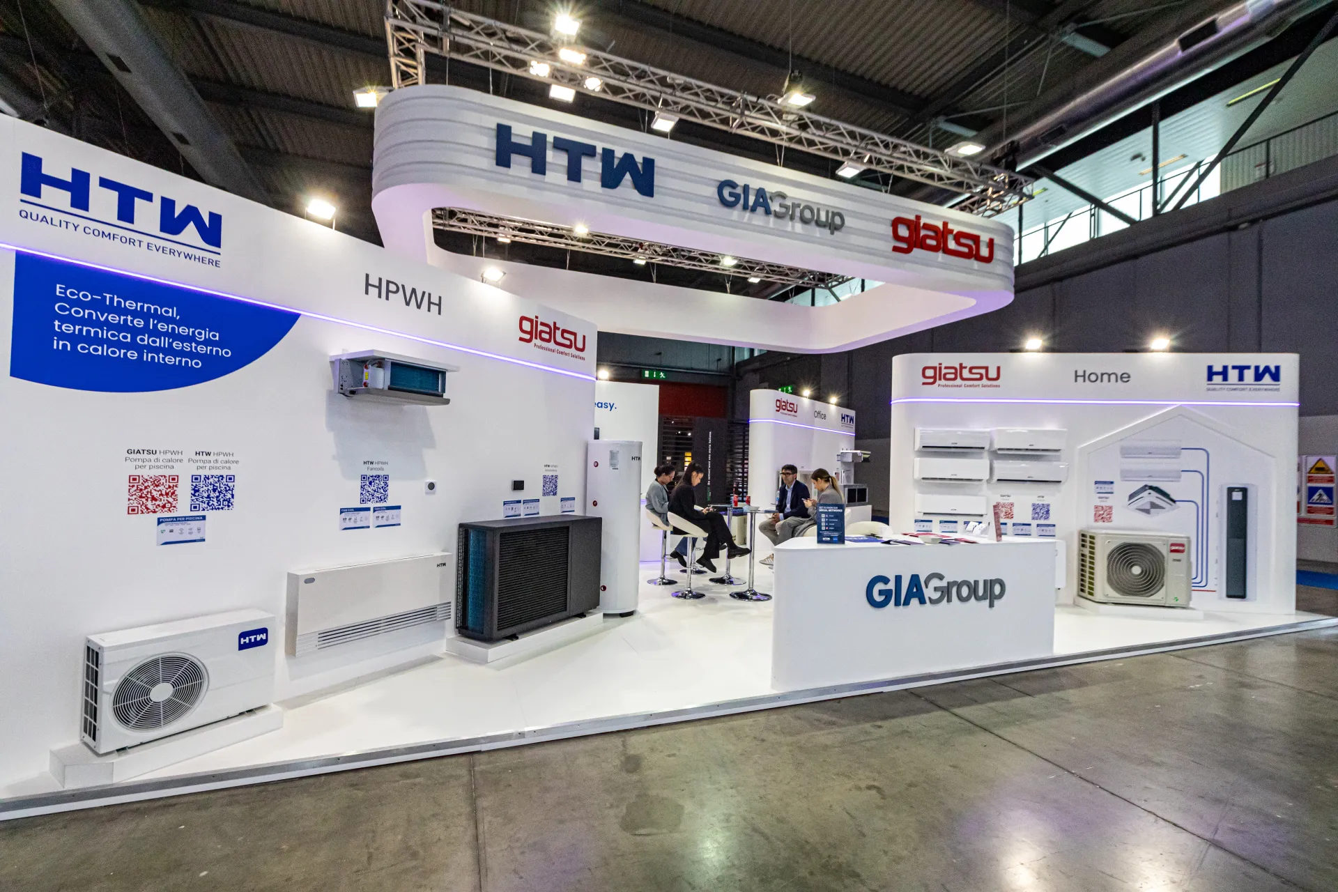 GIA Group stand with HTW and Giatsu heat pumps and air conditioners at MCE 2024