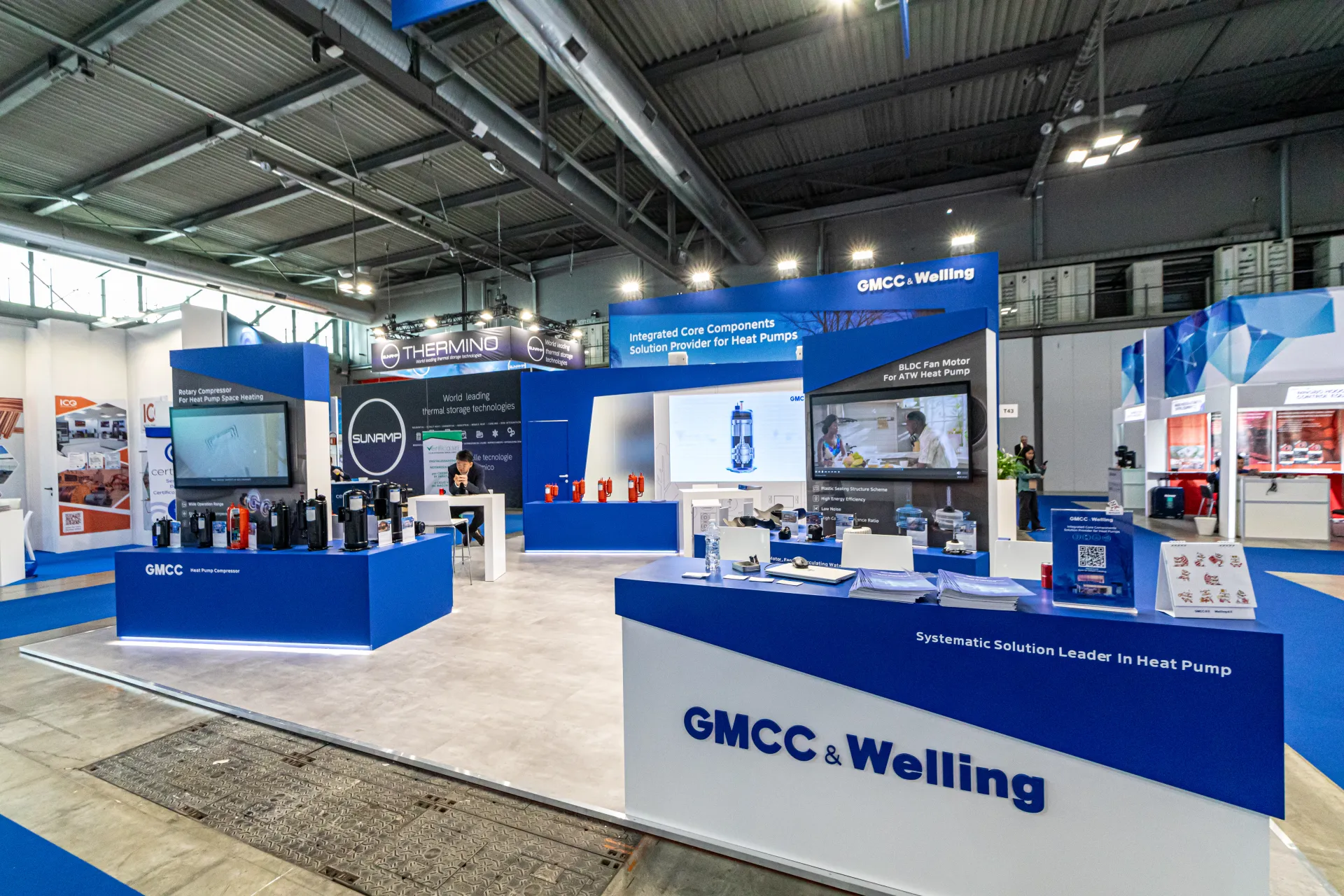 GMCC & Welling stand with heat pump compressors and BLDC fan motors at MCE 2024