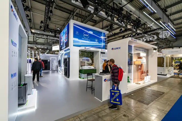 Gree booths with R290 screen, Verty and Aovia appliances