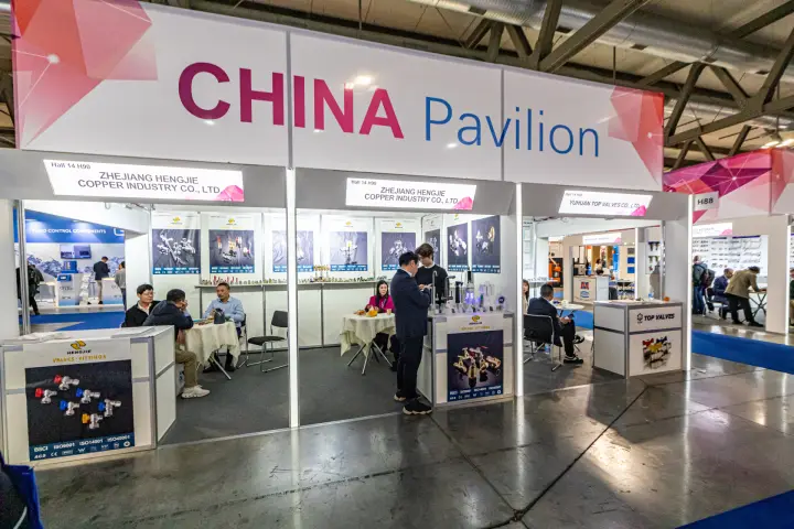 Hengjie valves and fittings and Top Valves booths in the China Pavilion