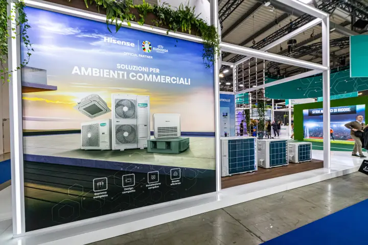 Hisense commercial air conditioning wall and outdoor units at MCE 2024