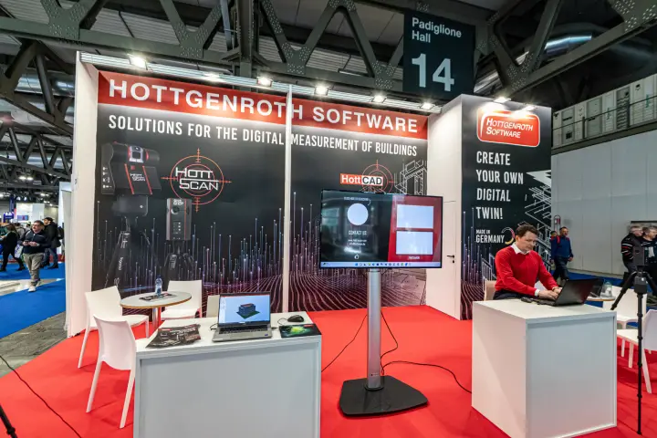 Hottgenroth Software stand with HottScan and HottCAD digital twin graphics at MCE 2024