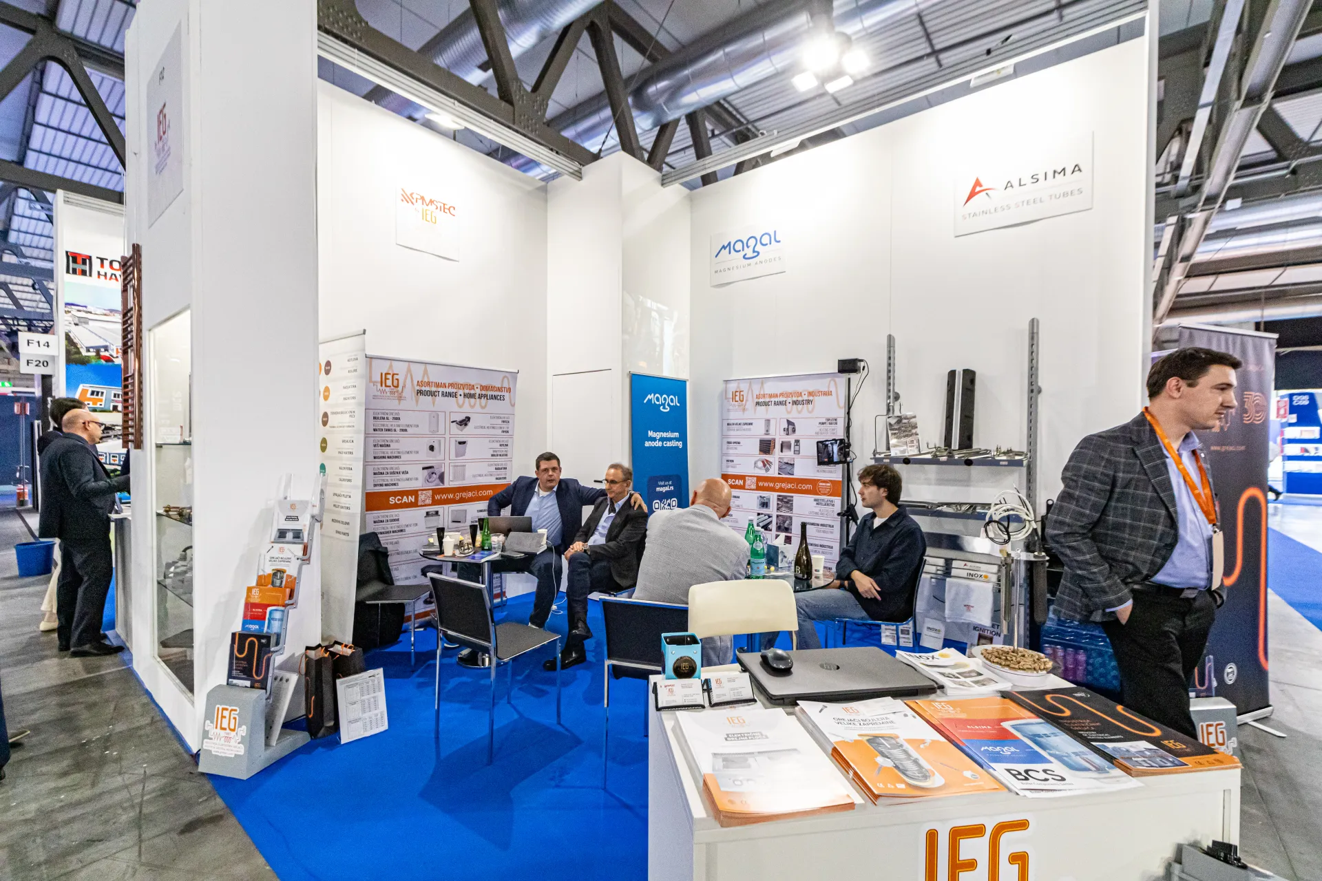 IEG shared stand with Magal anodes and Alsima stainless steel tubes at MCE 2024