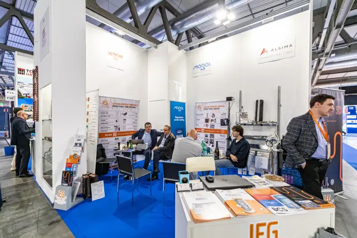IEG shared stand with Magal anodes and Alsima stainless steel tubes at MCE 2024