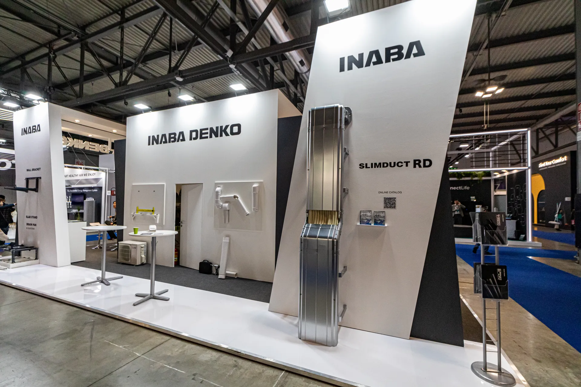 Inaba Denko stand with Slimduct RD line set cover display at MCE 2024