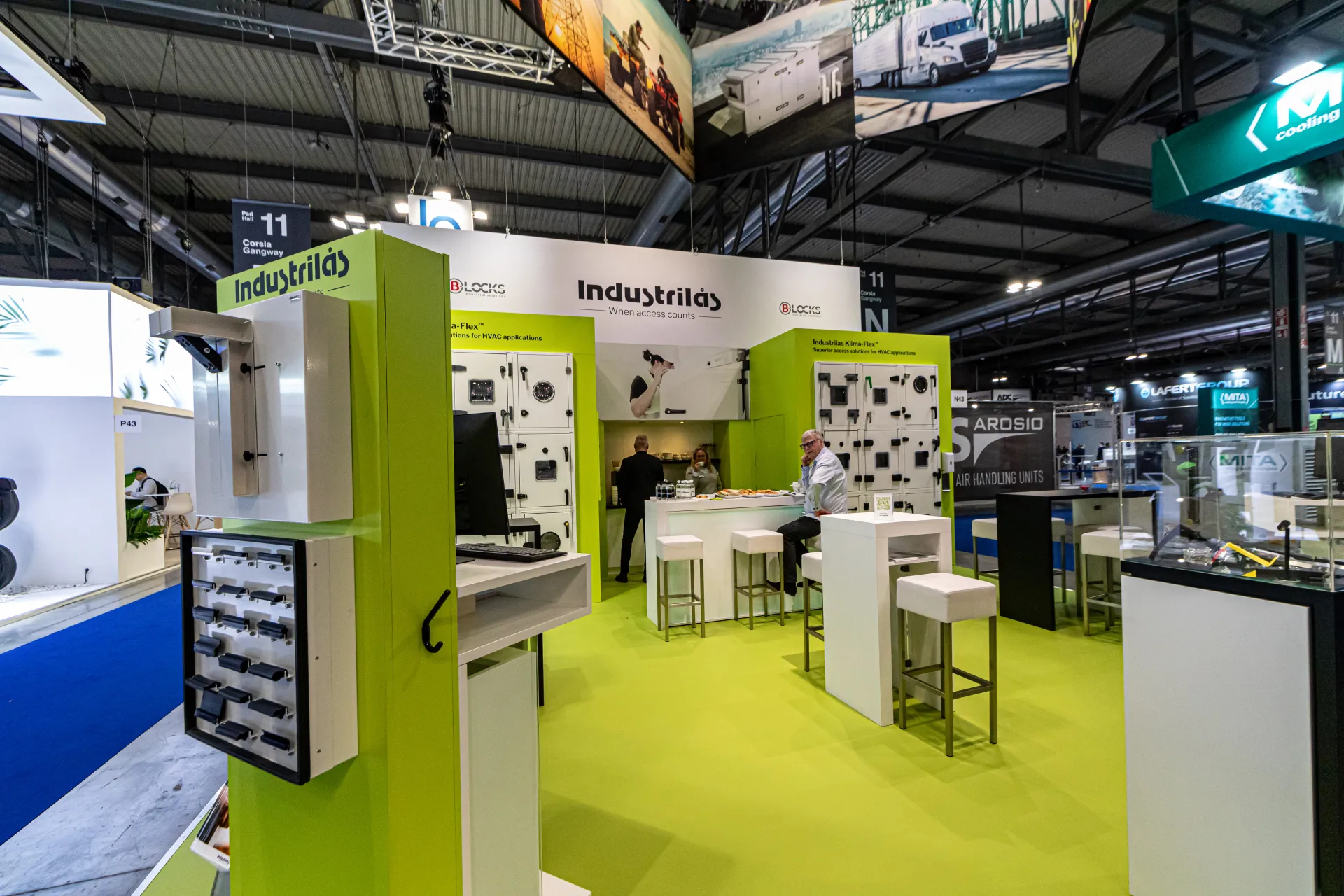 Industrilås stand with Klima-Flex door handles and hinges for HVAC units at MCE 2024