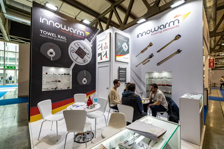 Innowarm stand with towel rail heating elements and immersion heaters