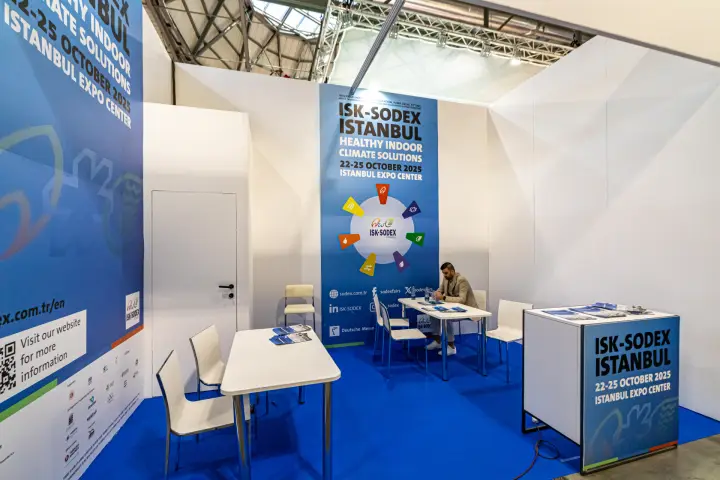 ISK-SODEX Istanbul stand promoting the October 2025 edition