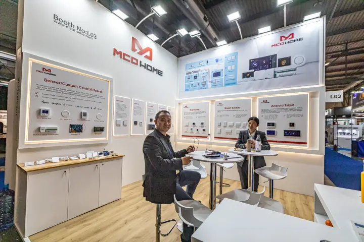 MCO Home booth L03 with smart thermostats, switches and control boards