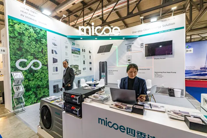 Micoe booth L18 with R290 heat pumps and battery storage modules