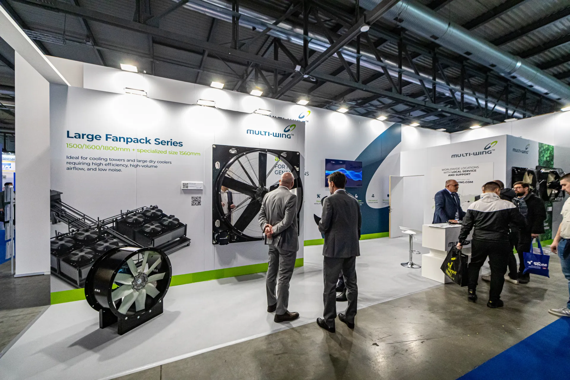 Multi-Wing stand with Large Fanpack Series and a cased axial fan at MCE 2024