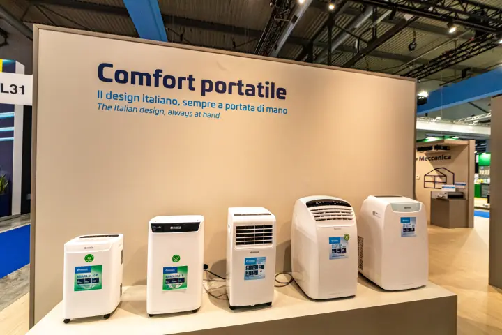 Olimpia Splendid portable air conditioners and dehumidifiers under Comfort portatile at MCE 2024