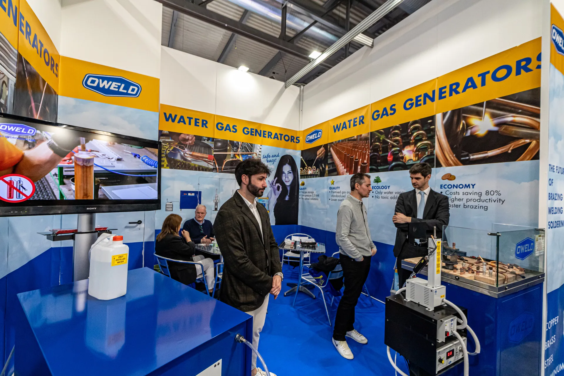 Oweld stand with water gas generators for brazing copper parts at MCE 2024