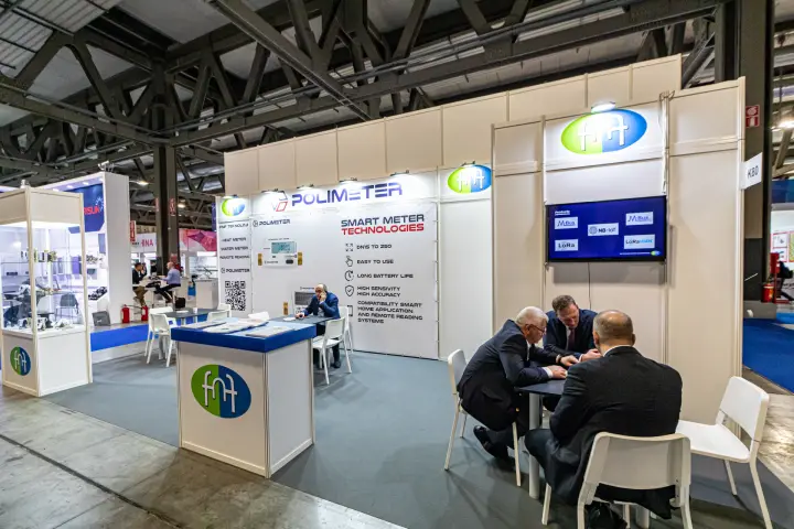 Polimeter and FNF Teknoloji shell-scheme stand for smart heat meters at MCE 2024