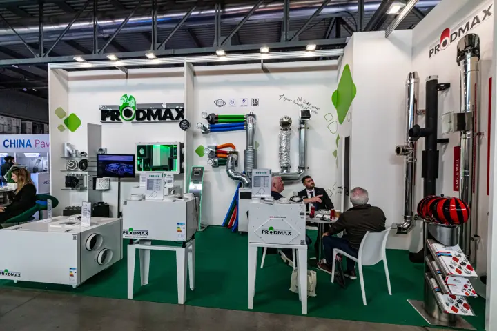 Prodmax heat recovery units, flexible ducts and chimney flues at MCE 2024