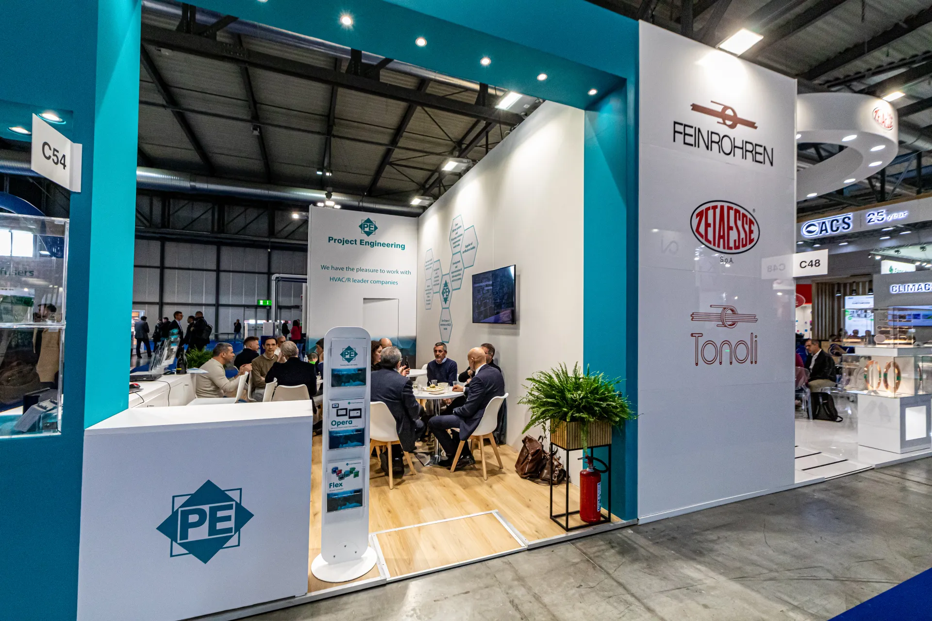 Project Engineering stand C54 with Feinrohren, Zetaesse and Tonoli logos at MCE 2024