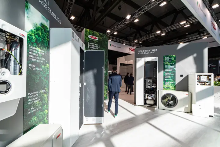 Radiant hybrid boiler and in-wall box display in the 'Full Electric' area
