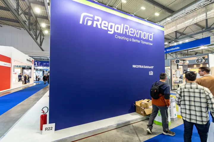 Regal Rexnord stand wall with the Creating a Better Tomorrow slogan