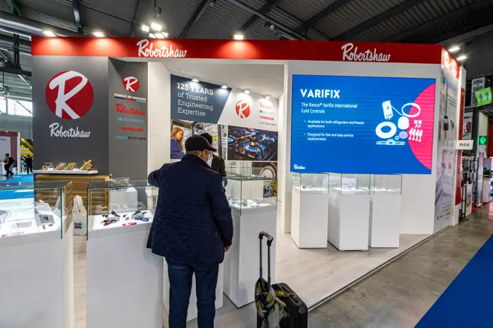Robertshaw stand with Ranco Varifix cold controls on a large screen at MCE 2024