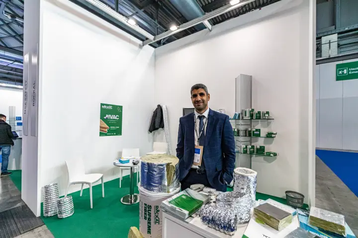 Rockal stand with Supreme Fiber mineral wool and flexible ducts at MCE 2024