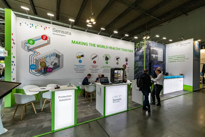 Sensata Technologies stand with refrigerant sensors and leak detectors at MCE 2024