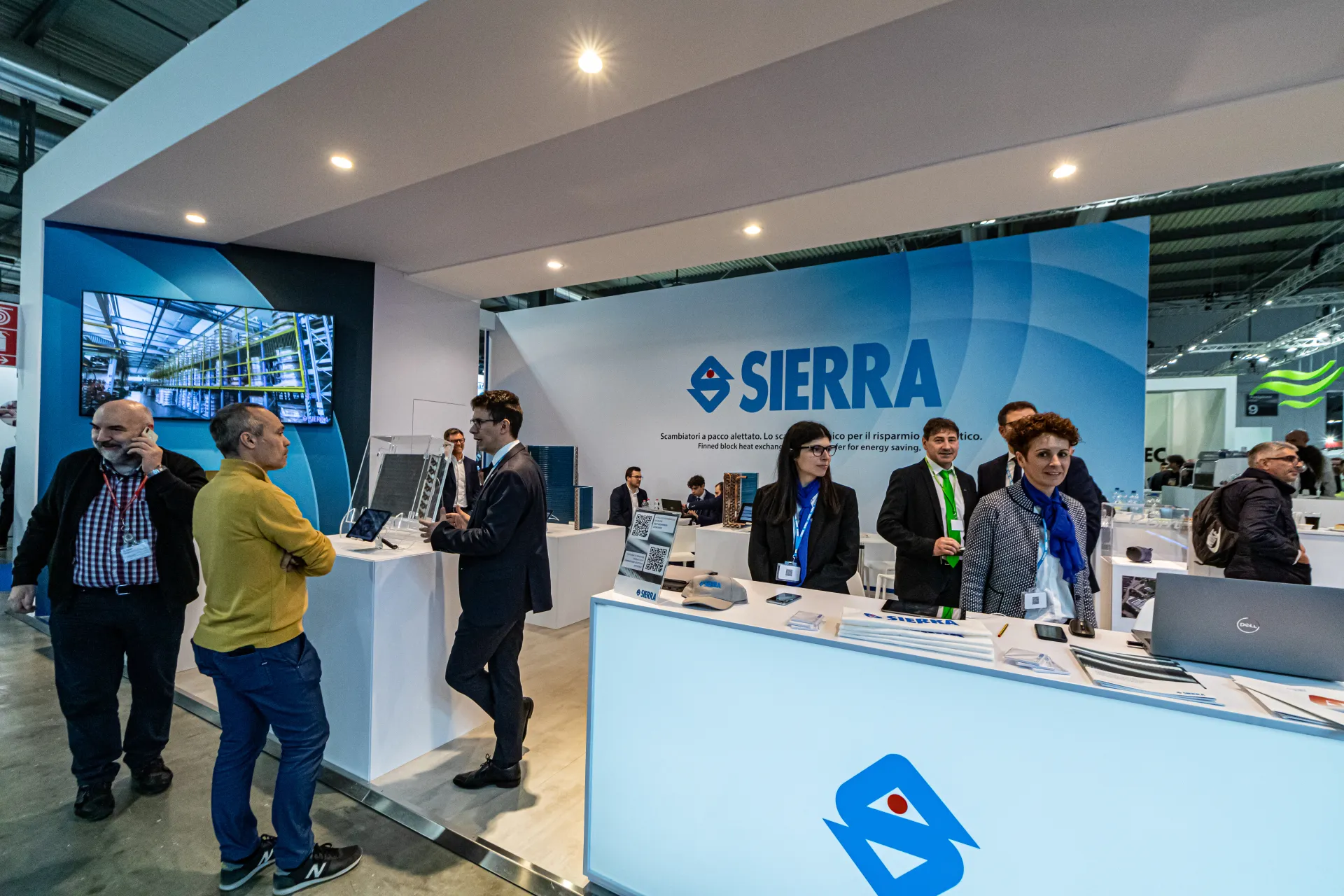 Sierra stand with its slogan on finned block heat exchangers at MCE 2024
