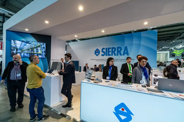 Sierra stand with its slogan on finned block heat exchangers at MCE 2024