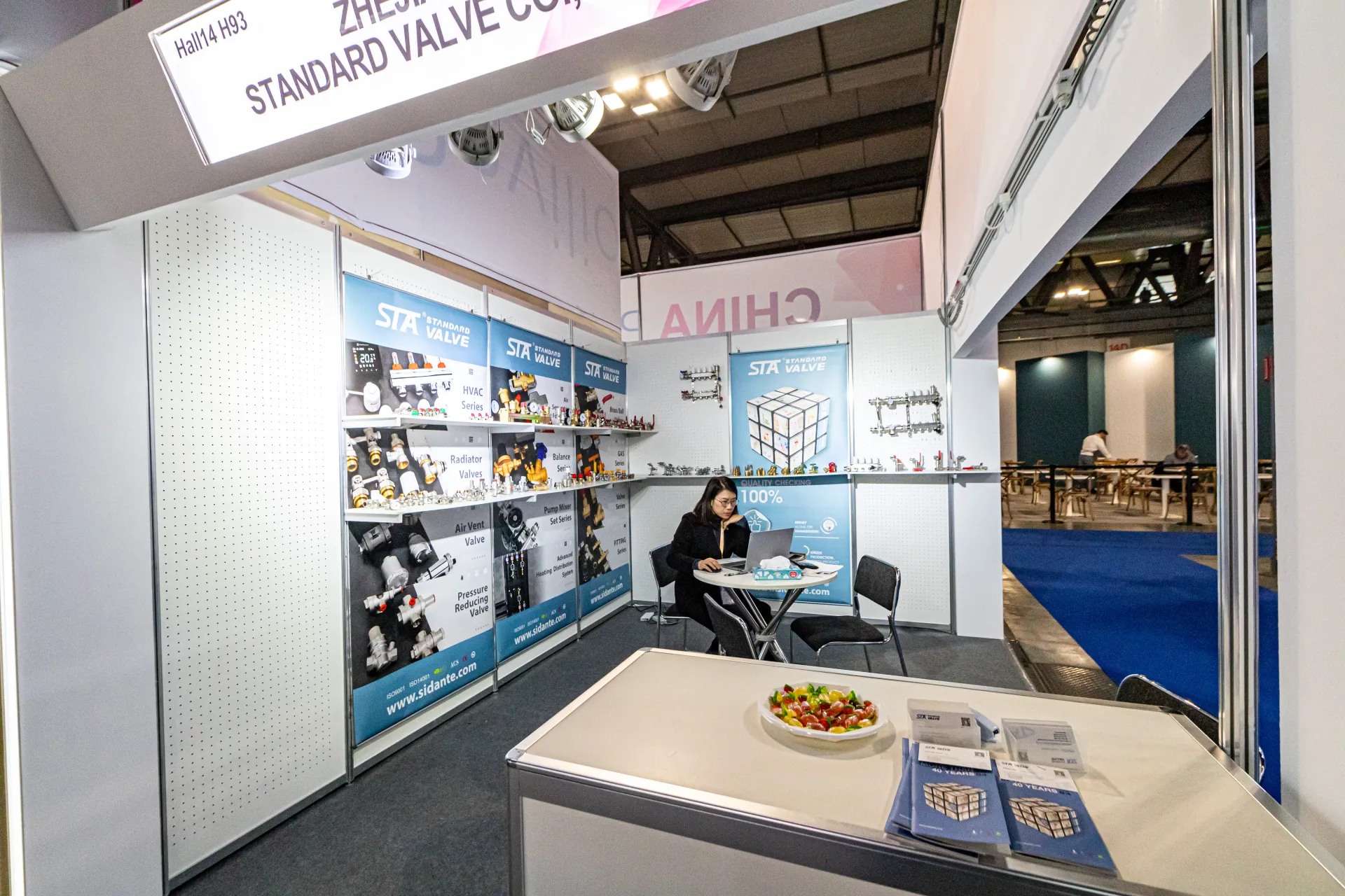 STA Standard Valve shell-scheme booth with radiator valves and manifolds at MCE 2024
