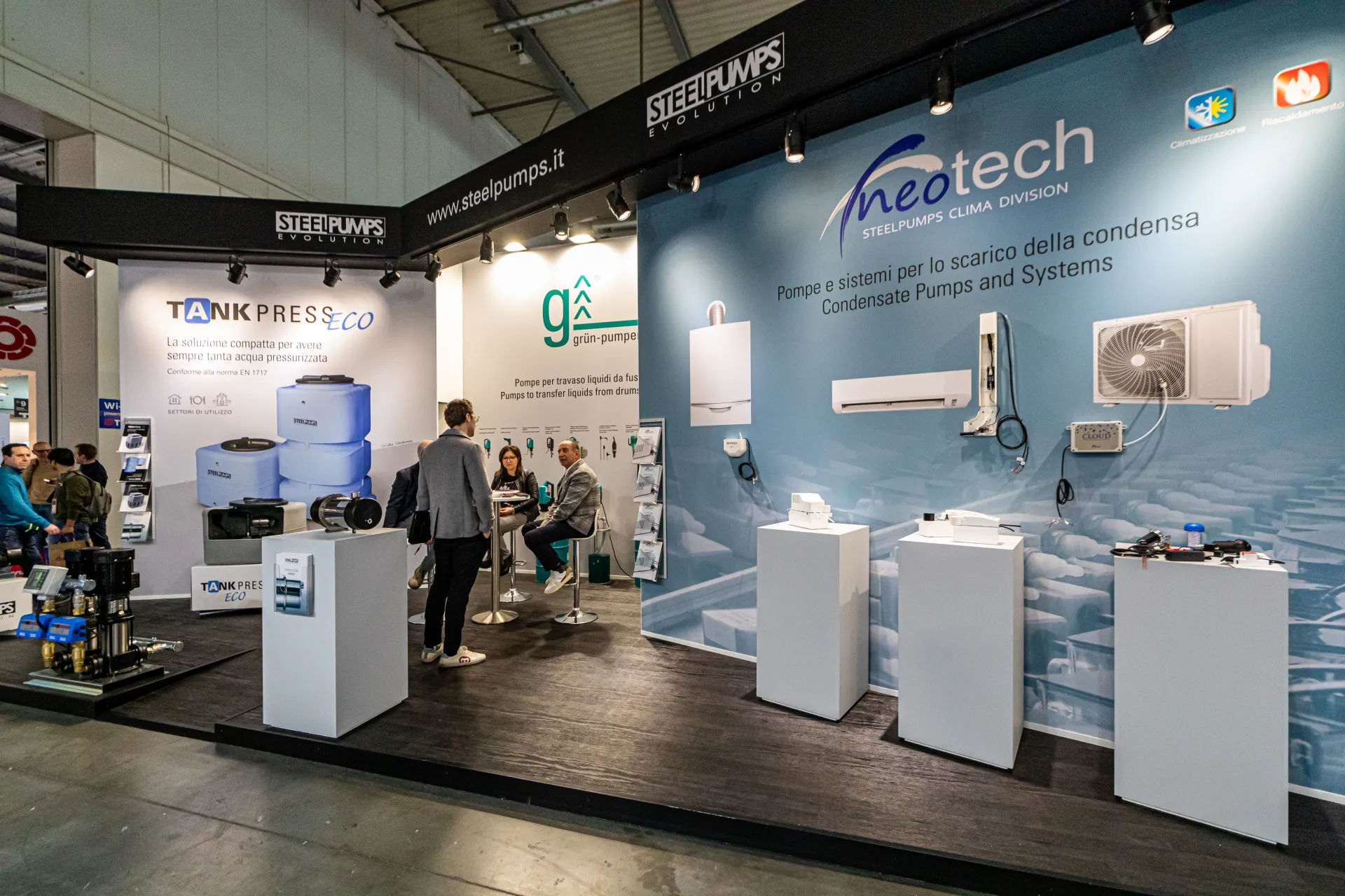 Steelpumps stand with Neotech condensate pumps for air conditioners at MCE 2024