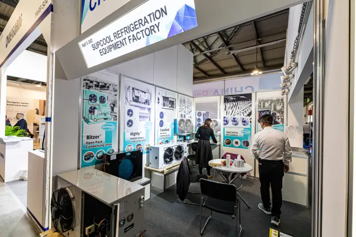 Supcool Refrigeration Equipment Factory booth with condensing units and air coolers at MCE 2024