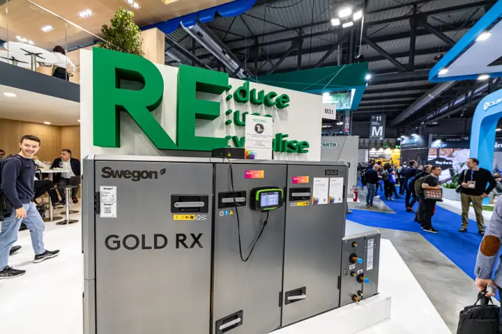 Swegon GOLD RX air handling unit with control display at MCE 2024