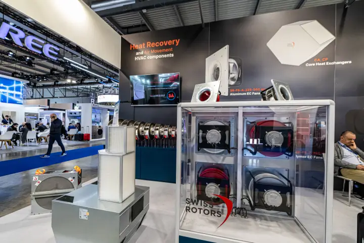 Swiss Rotors showcase of polymer and aluminium EC fans