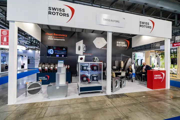 Swiss Rotors stand T10 with heat wheels, EC fans and core exchangers