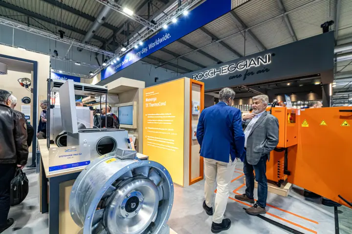 Systemair AXC-H axial fan and Menerga TX ThermoCond display at MCE 2024