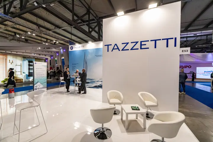 Tazzetti lounge corner beside stand number E53 at MCE 2024