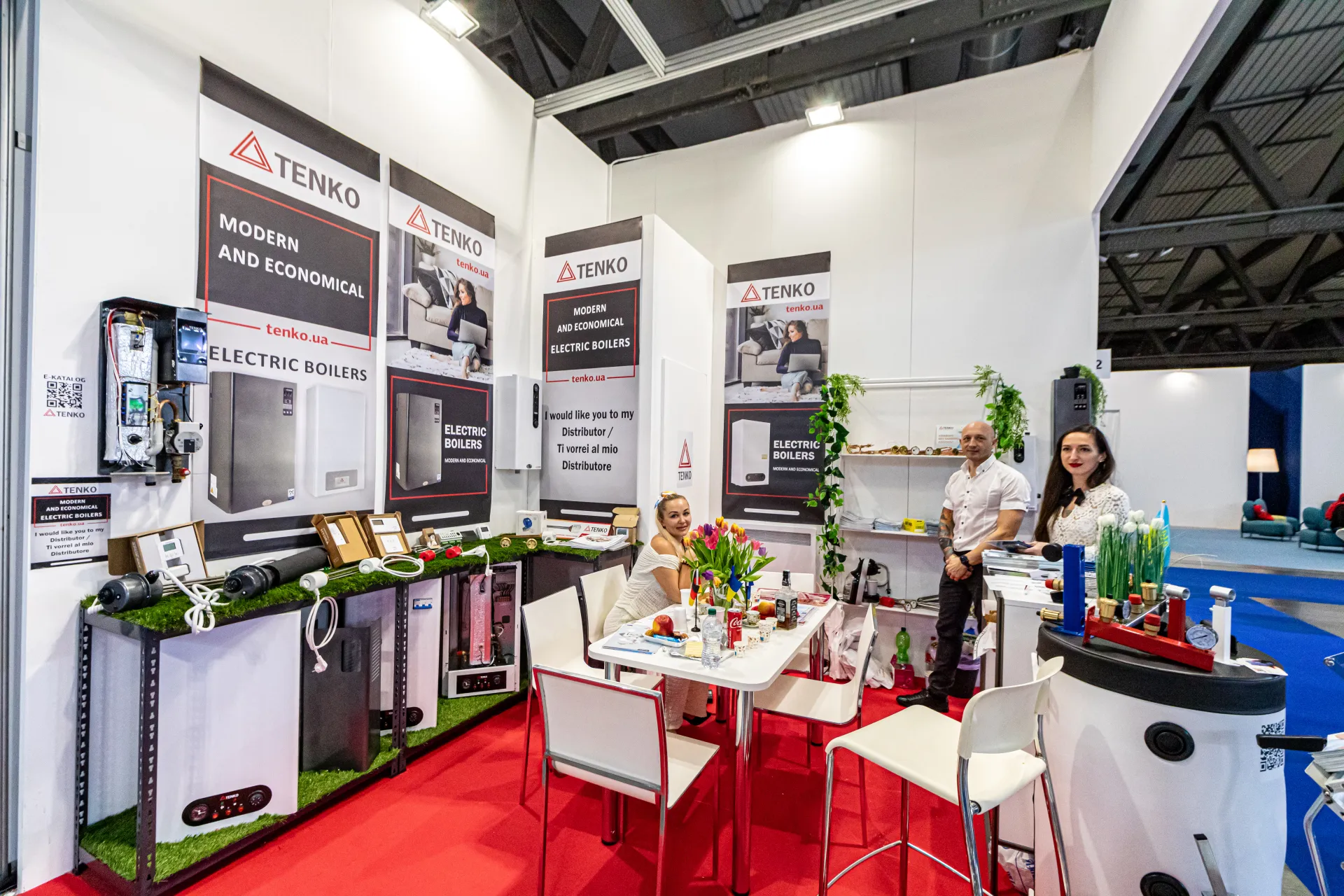 Tenko stand presenting modern and economical electric boilers at MCE 2024