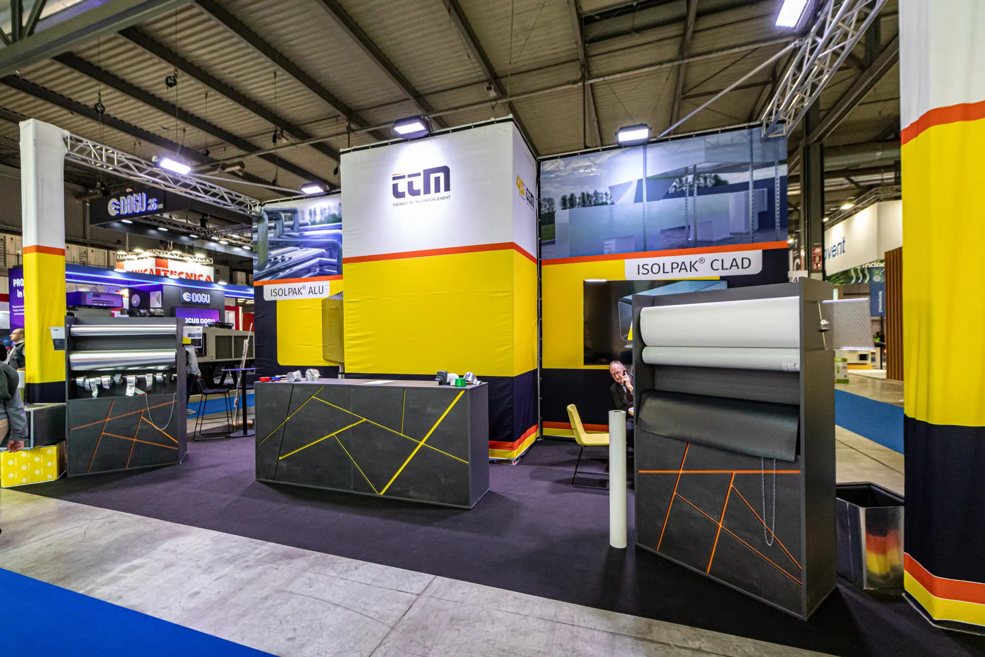TTM Thermo Tecno Management stand seen from the aisle corner at MCE 2024