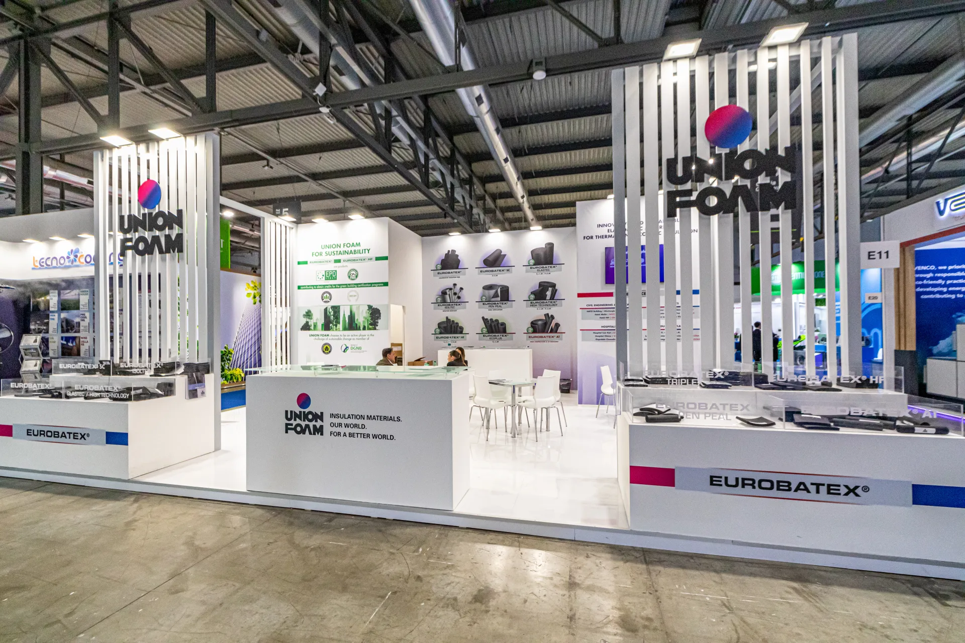 Union Foam stand with Eurobatex insulation displays at MCE 2024