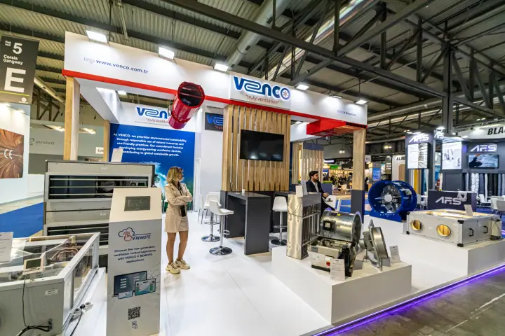 Venco V REMOTE control kiosk beside fans and ventilation units at MCE 2024