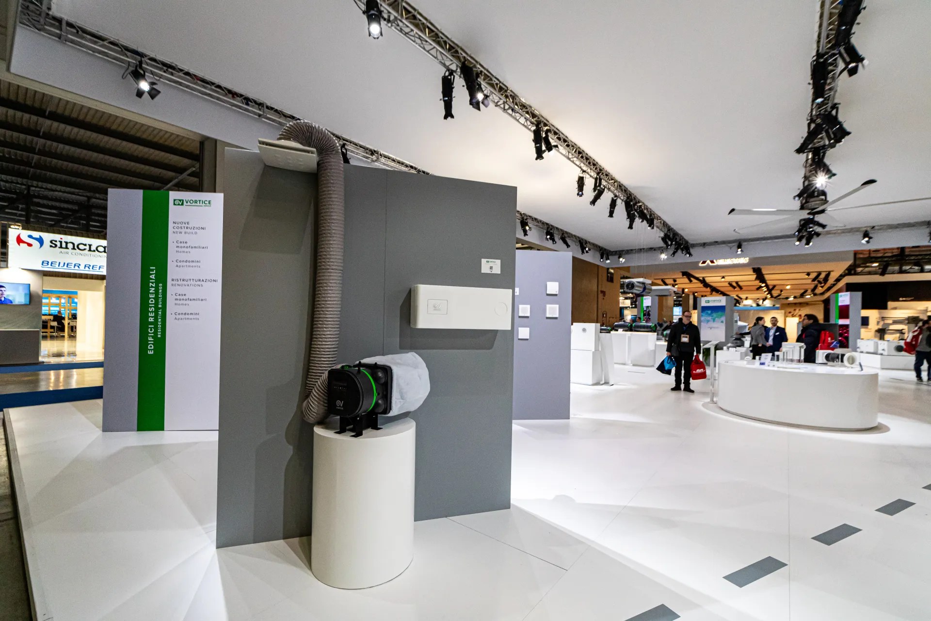Vortice residential zone with inline fan and flexible duct on display at MCE 2024