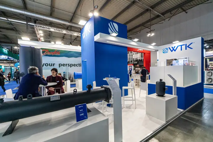 WTK stand with new CHW shell-and-tube heat exchanger in the foreground at MCE 2024
