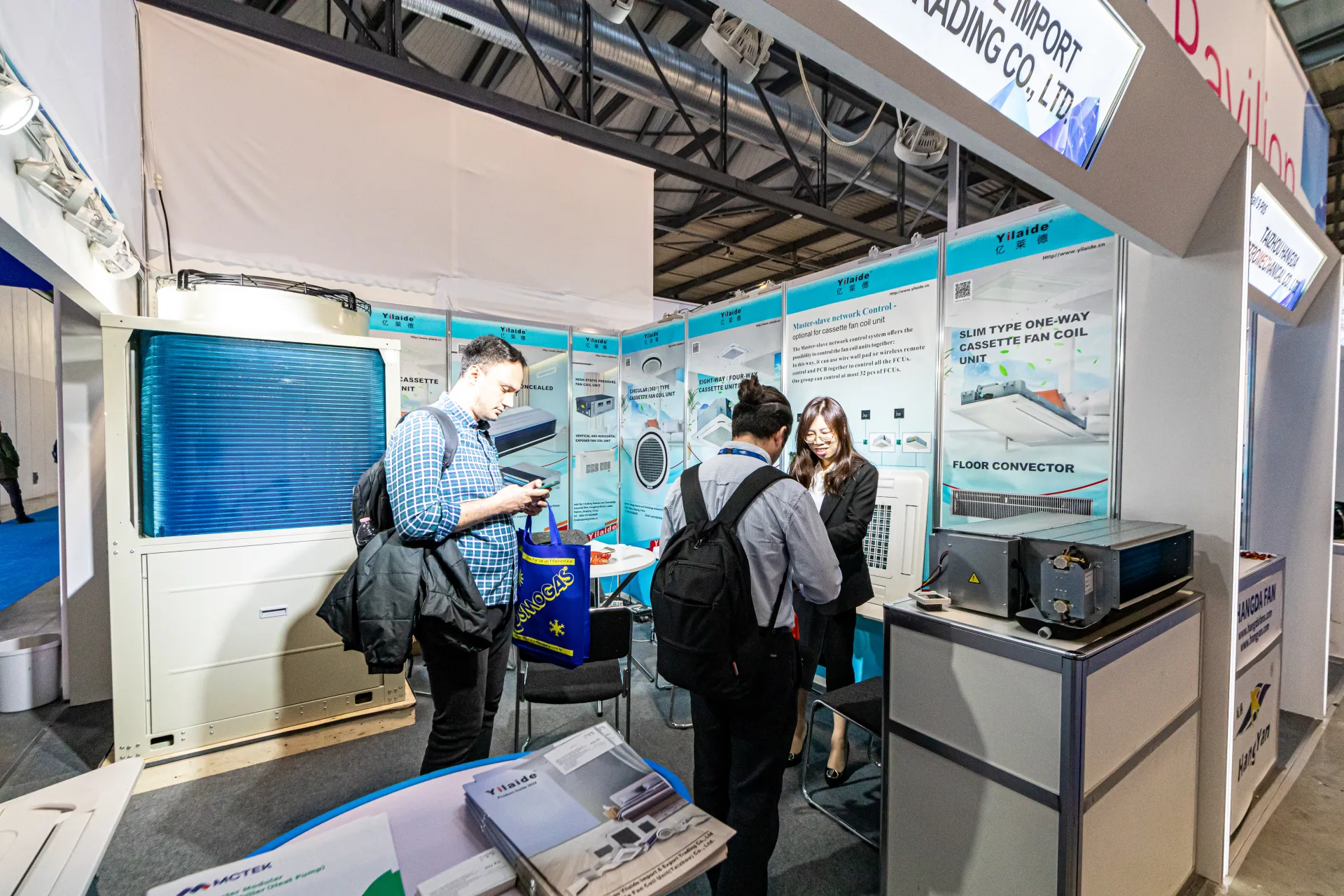 Yilaide stand with cassette fan coil units and a modular outdoor unit at MCE 2024