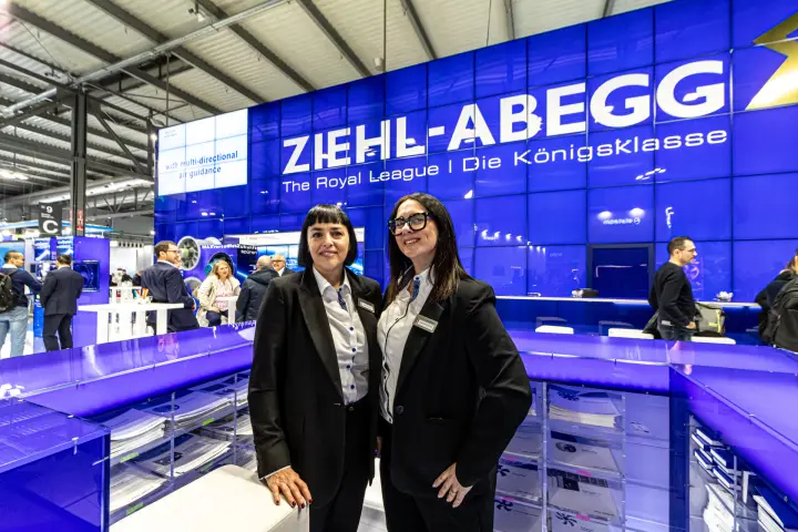 Ziehl-Abegg staff and wall screen on multi-directional air guidance at MCE 2024