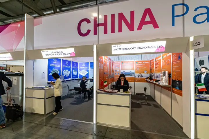 ZTC Technology and Liaoyuan Burner booths under the China Pavilion fascia at MCE 2024