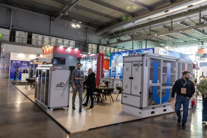 Air Trade Centre stand with an open ATC air handling unit showing its airflow path