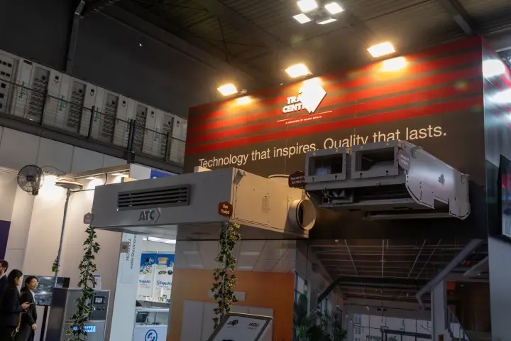ATC ceiling heat recovery units under the slogan "Technology that inspires."