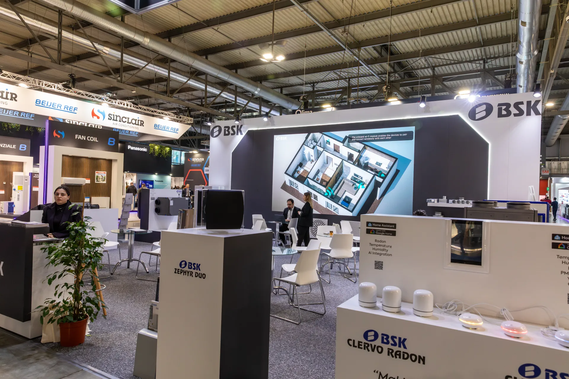 BSK stand with Zephyr Duo unit and Clervo Radon sensors at MCE 2026
